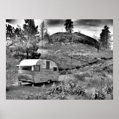 B&W 56 Shasta Canned Ham Posters by ClassicTrailerArt