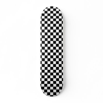 B&W Chequerboard Skateboard Deck by GothicPunk
