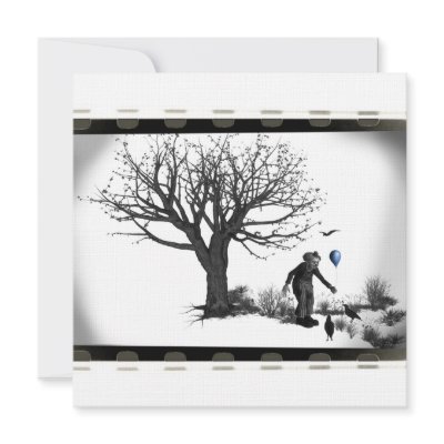B&W Clown - Blue Balloon - Old Tree - Ravens by VoXeeD