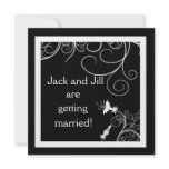 B & W Custom Invitations with Art Deco Design