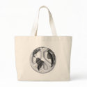 B&W Earth-peace sign bags