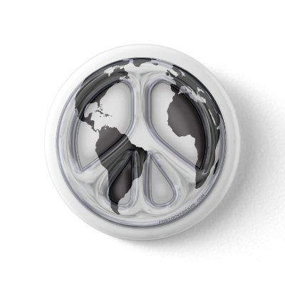 B&W Earth-peace sign Buttons by Curious_Dreams