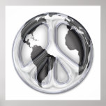 B&W Earth-peace sign Print