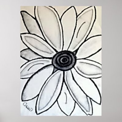 B&W Flower Print by lifeisjust