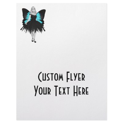 B&W Goth Ballerina & Blue Butterfly Wings Full Color Flyer by VoXeeD