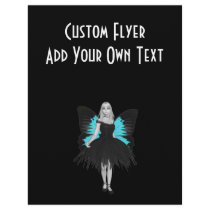 B&W Goth Ballerina & Blue Butterfly Wings Custom Flyer