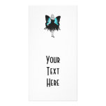 B&W Goth Ballerina & Blue Butterfly Wings photo cards