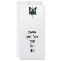B&W Goth Ballerina & Blue Butterfly Wings Full Color Rack Card