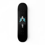 B&W Goth Ballerina & Blue Butterfly Wings Custom Skate Board