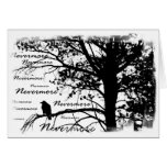 B&W Nevermore Raven Silhouette Greeting Cards