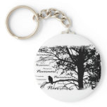 B&W Nevermore Raven Silhouette Keychain
