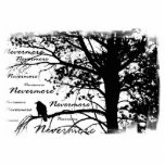 B&W Nevermore Raven Silhouette photo sculptures
