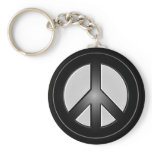 b&w peace sign key chains