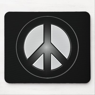 B&W Peace Sign Mouse Pad by bashaa