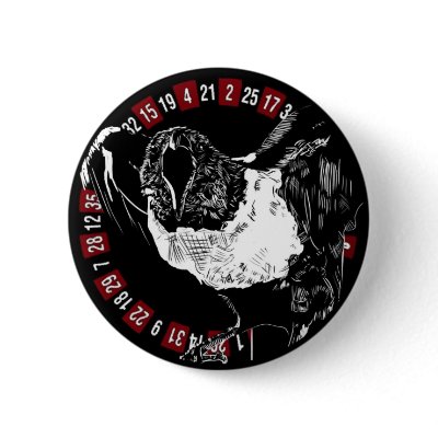 B&W Raven Button by JwFearman