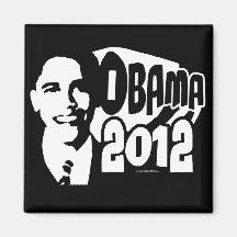 B&W Re-Elect Obama 2012 Gear Refrigerator Magnet