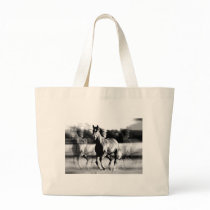 B&W Running Horse Tote Bag