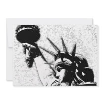 B&W Statue of Liberty Invitation