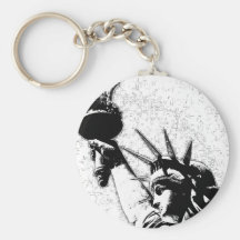 B&W Statue of Liberty Keychains