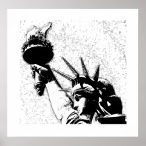 B&W Statue of Liberty Poster Print
