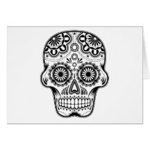 B&W Sugar Skull Greeting Card