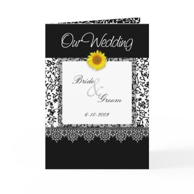 B&W Sunflower Weddding Invitation Card by lbmulti