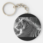 B&W Tiger Profile Photo Key Chain