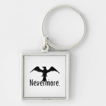 B&W Tribal Raven Nevermore Keychain