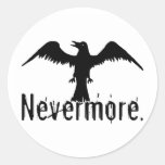 B&W Tribal Raven Nevermore Round Sticker
