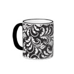b&w tulips coffee mugs