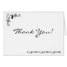 B&W Wedding Thank You Card