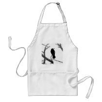 B&W Winter Raven Edgar Allan Poe Aprons