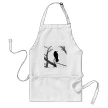 B&W Winter Raven Edgar Allan Poe Aprons
