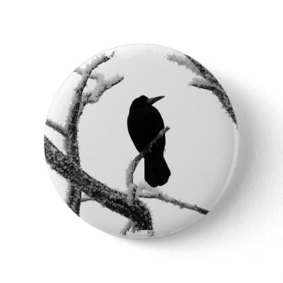B&W Winter Raven Edgar Allan Poe by VoXeeD