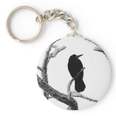 B&W Winter Raven Edgar Allan Poe by VoXeeD