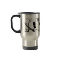 B&W Winter Raven Edgar Allan Poe Mugs
