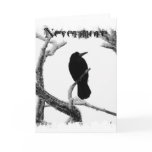 B&W Winter Raven Edgar Allan Poe Nevermore Greeting Card