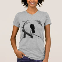 B&W Winter Raven Edgar Allan Poe T-shirts
