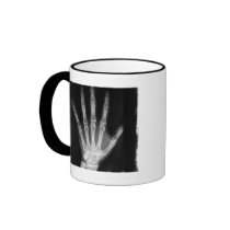 B&W X-ray Skeleton Hand Mugs