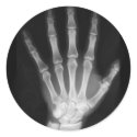 B&W X-ray Skeleton Hand stickers