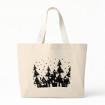 b&w Xmas town bags