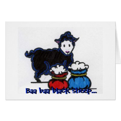 Baa baa black sheep... greeting cards by MonkeyTee