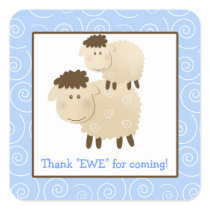 Baa Baa Sheep Blue Lamb Square Envelope Seals 20