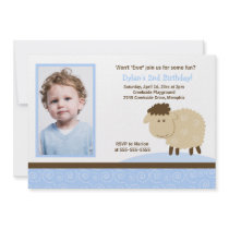 Baa Baa Sheep Blue *PHOTO* Birthday 5x7