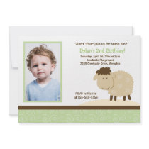 Baa Baa Sheep Green *PHOTO* Birthday 5x7