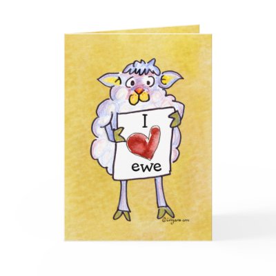 Baaaah Mine Valentines Day Cartoon Sheep Cards by zooogle