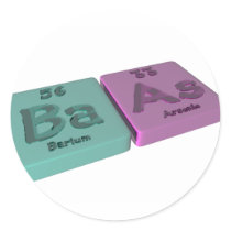 Baas as Ba Barium and As Arsenic Round Sticker