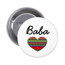Baba Love Ukrainian Folk Art Button