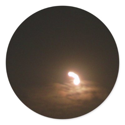 babby moon. interesting photograph round sticker by sulelay