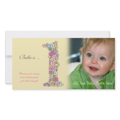 Babies 1st Birthday Thank You Photo Card by Pip_Gerard